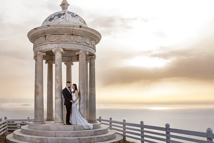 After-Wedding-Shooting am Meer bei Sonnenuntergang